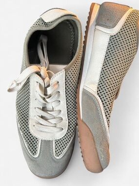 Fashion Nova Green and White Mesh Sneakers